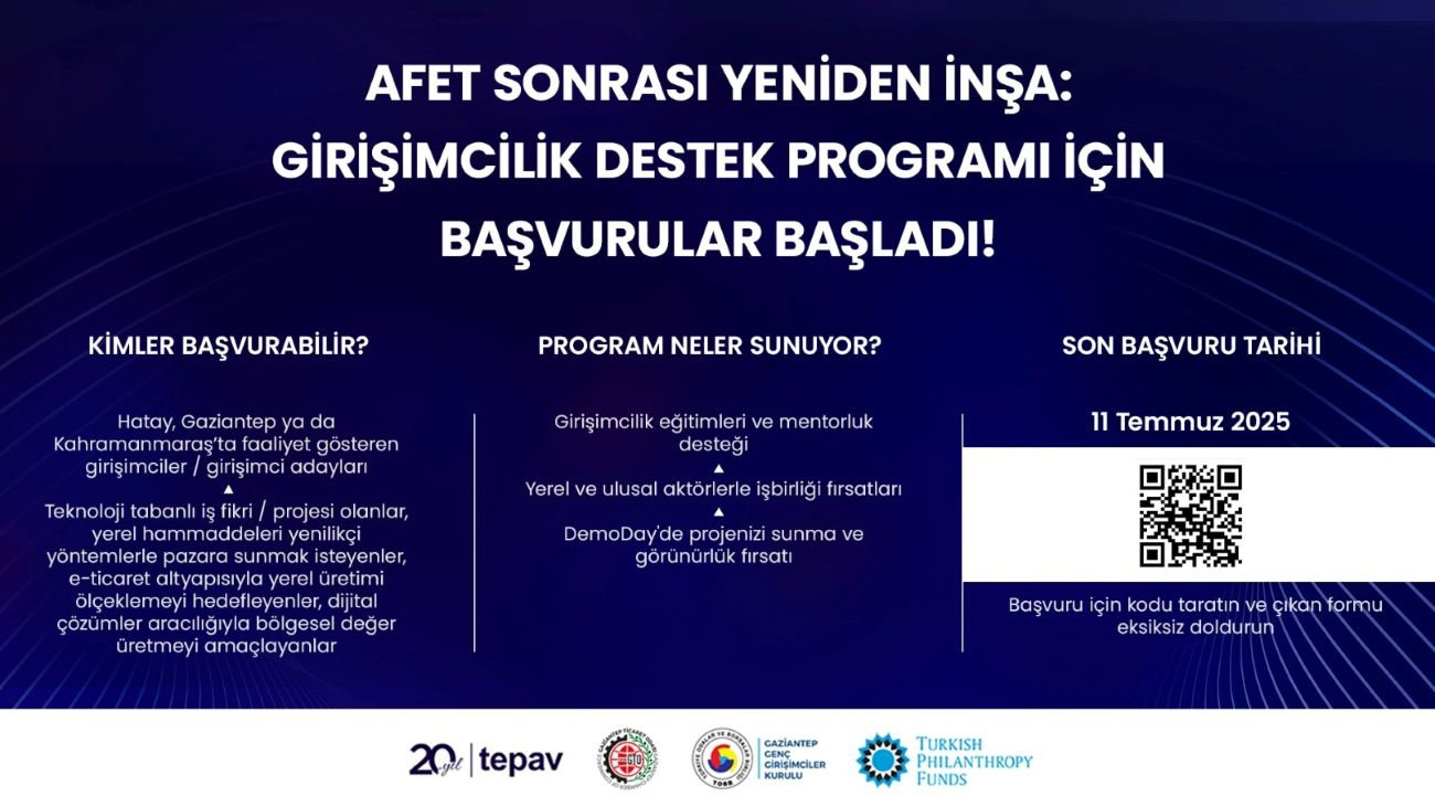📣“Afet Sonrası Yeniden İnşa: Girişimcilik Destek Programı” Başvuruları Başladı!