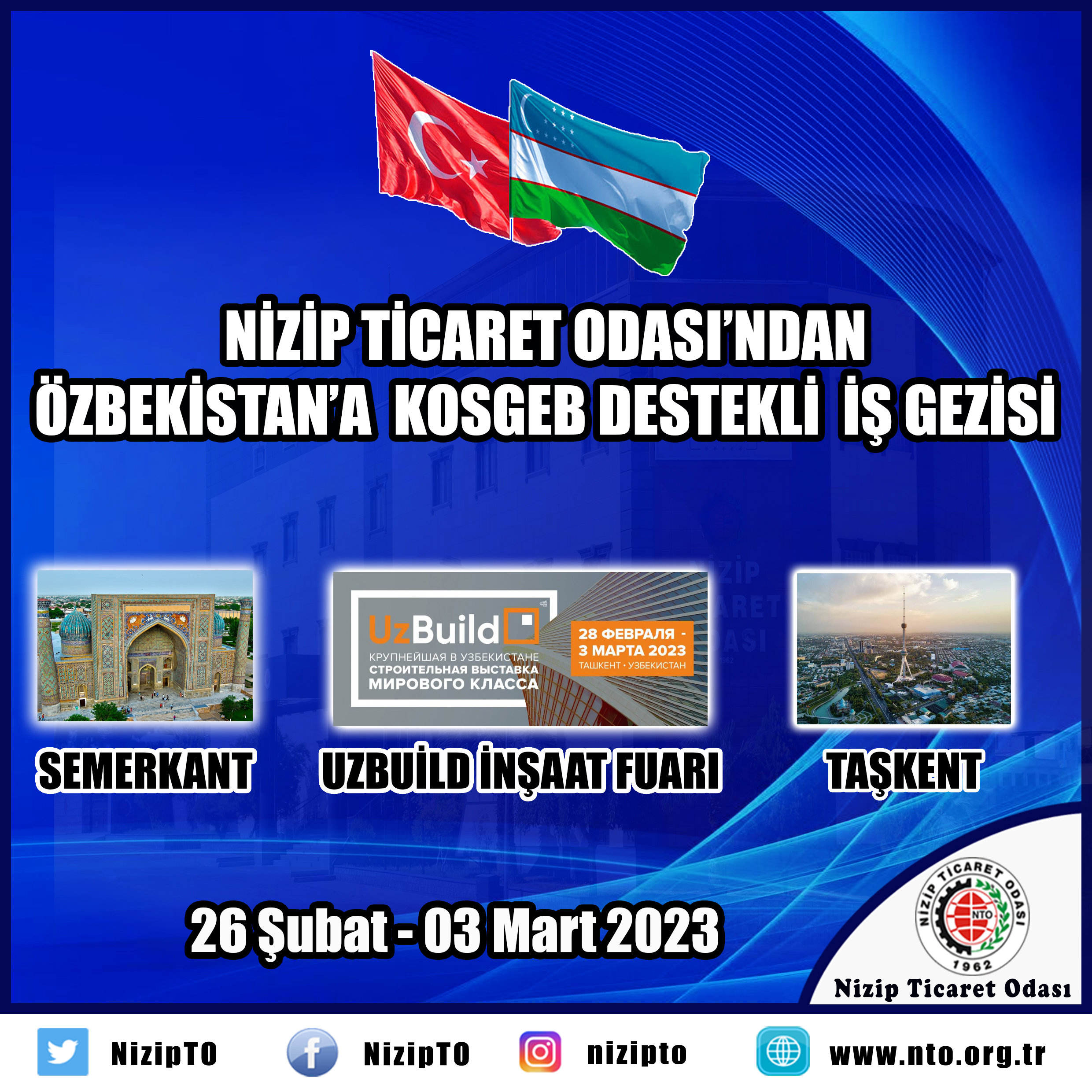 NTO Özbekistan’a İş Gezisi Düzenleyecek
