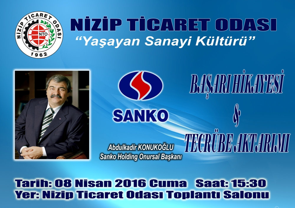 Abdulkadir Konukoğlu NTO’da Başarı Hikâyesini Anlatacak