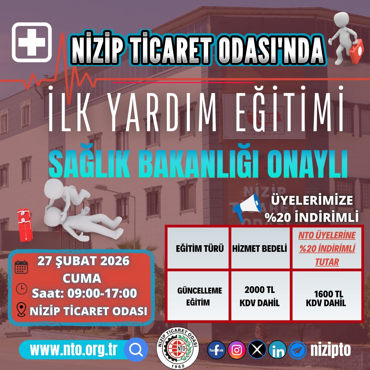 Nizip Ticaret Odası'nda İlk Yardım Güncelleme Eğitimi!