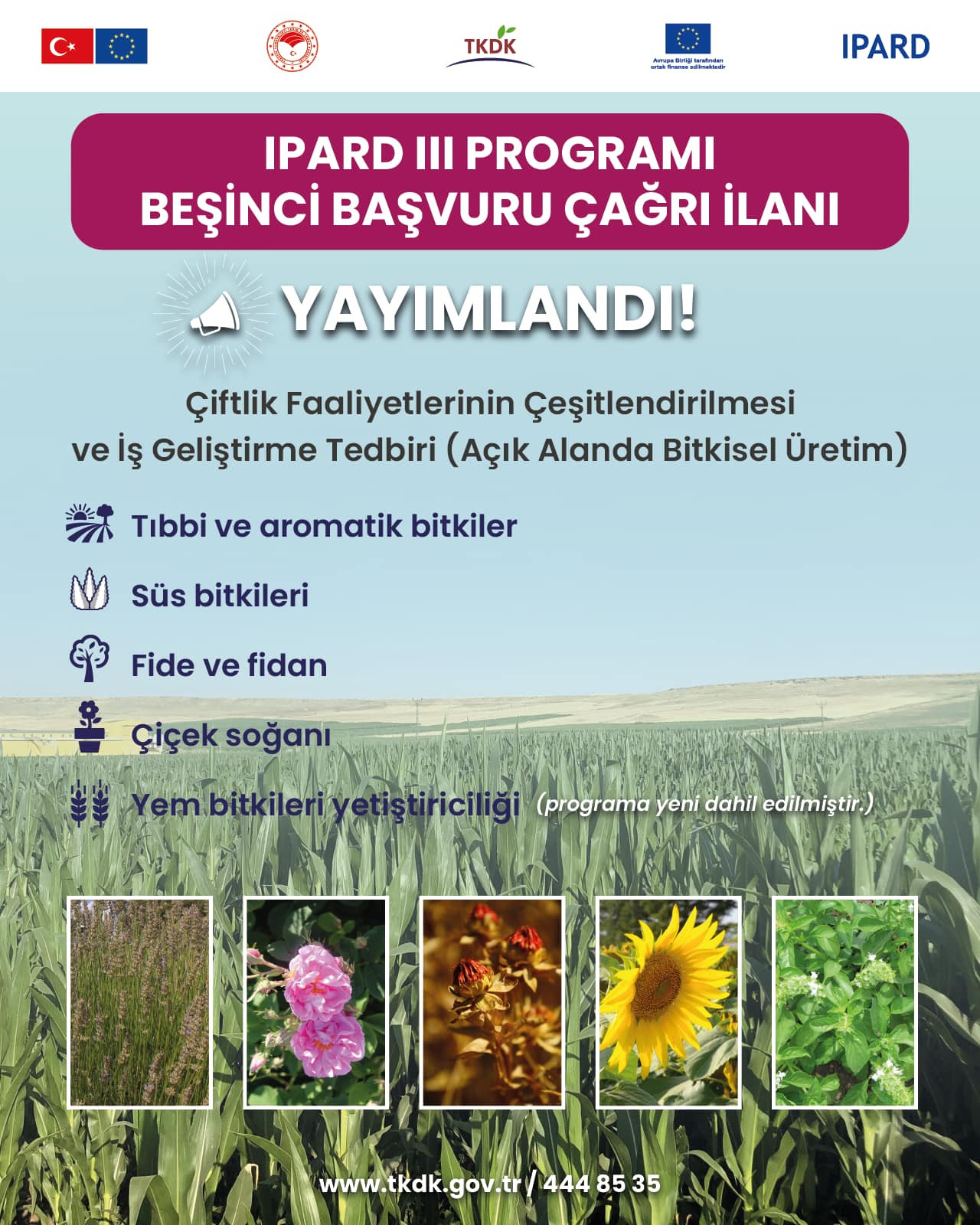 IPARD III Dönemi Beşinci Başvuru Çağrı İlanı