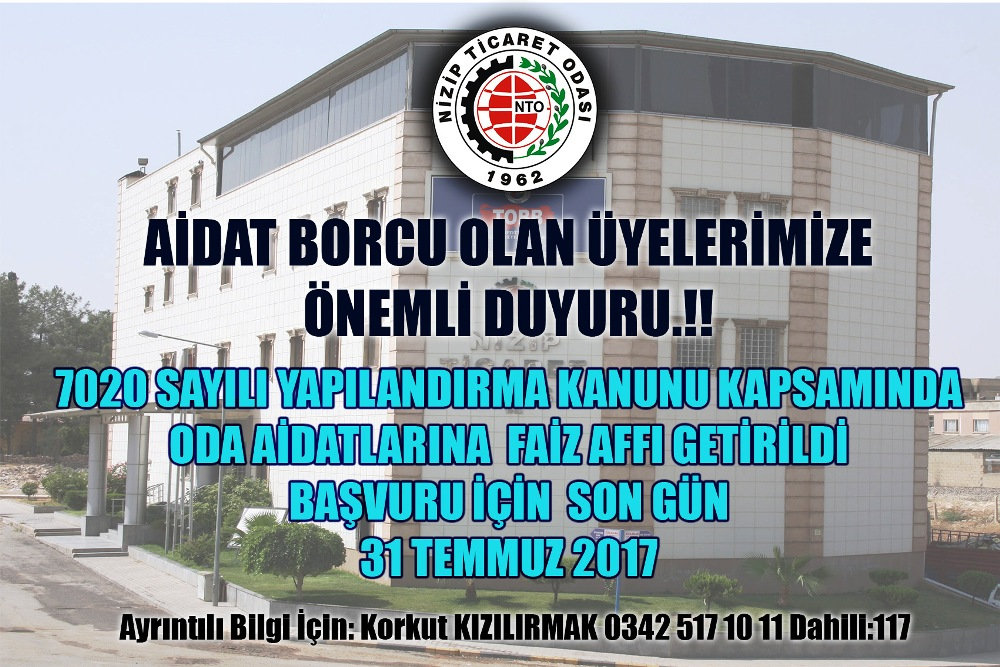 Aidat Borcu Olan Üyelerimize Önemli Duyuru