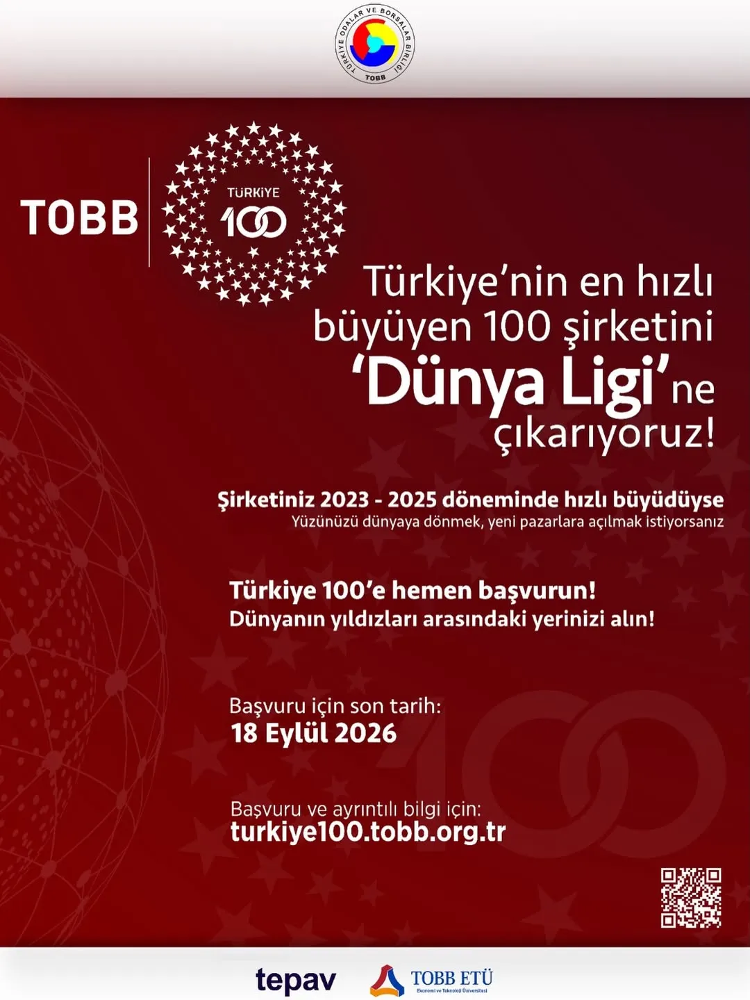 Türkiye 100 Programı Başvuru Süresi Uzatılması Hk.